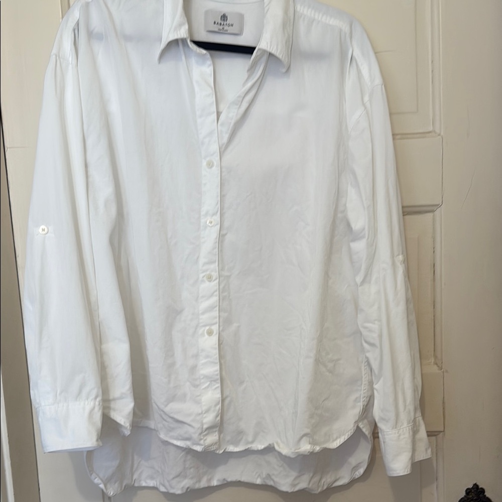 Babaton White Button Down Shirt Long Sleeves